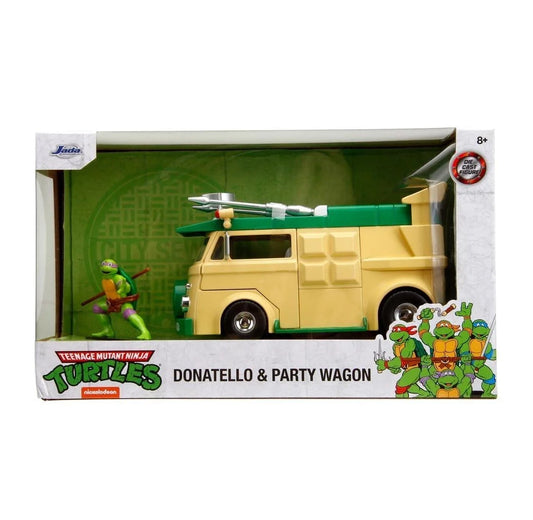 JADA TOYS - TMNT: Donatello & Party Wagon - Die-cast Hollywood Rides (Vehículo a escala 1:24)