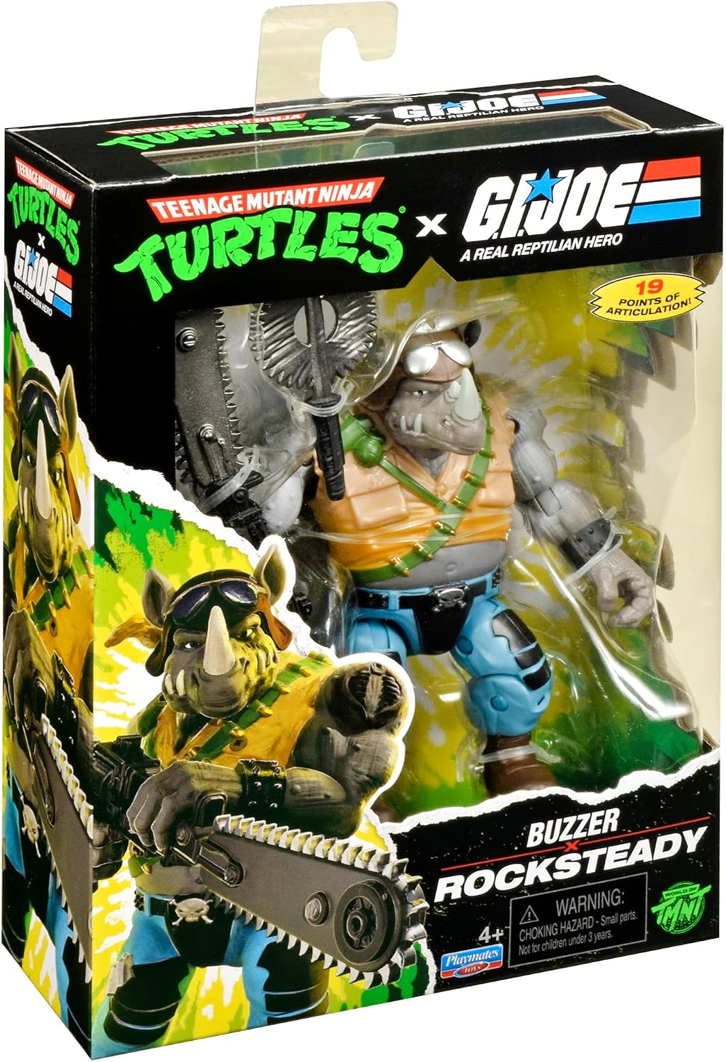 TMNT X GI JOE - Figura de 5 pulgadas - Rocksteady x Buzzer