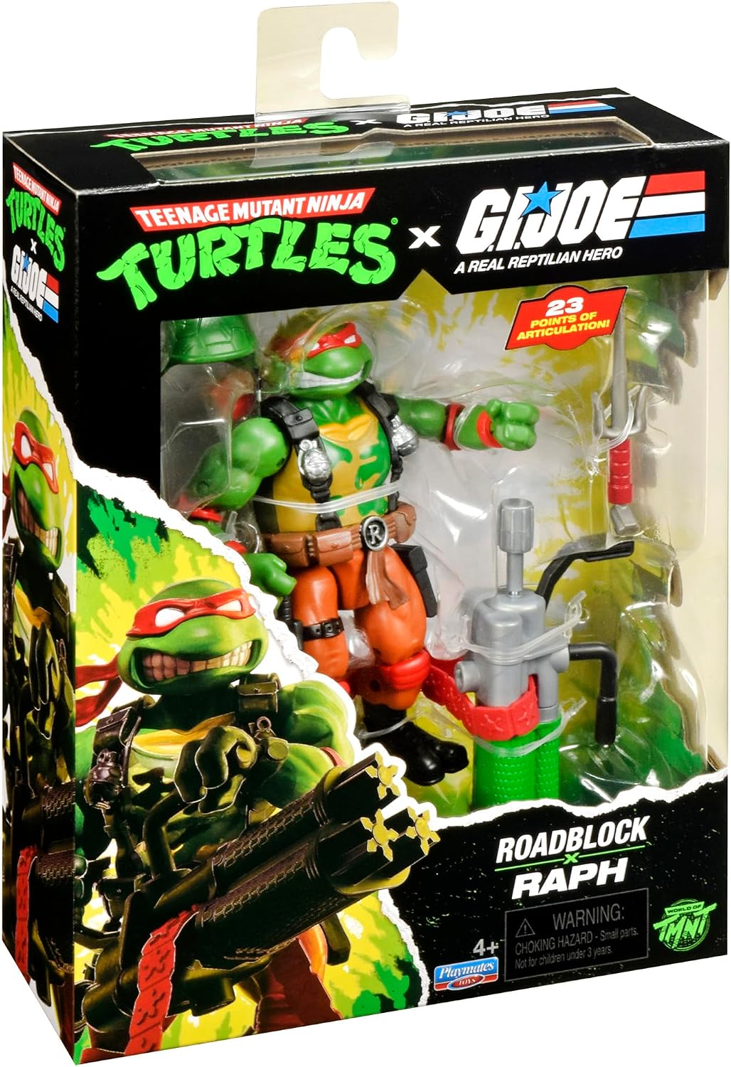 TMNT X GI JOE - Figura de 5 pulgadas - Raphael x Roadblock