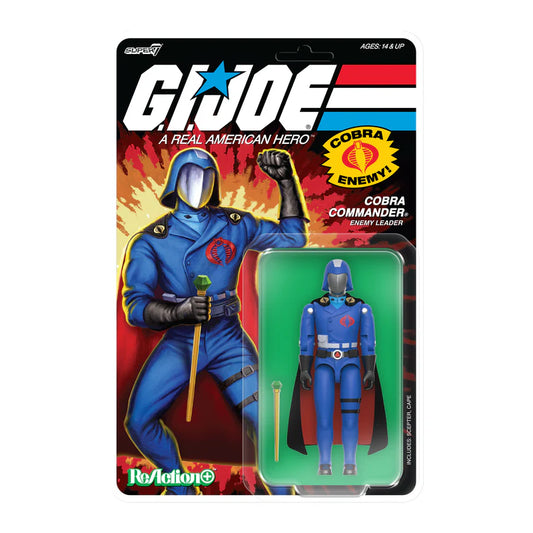 SUPER 7 Reaction+ O Ring - G.I. Joe Cartoon: Cobra Commander (Movie, Black Cape) (Figura de 4")