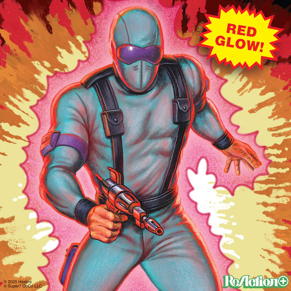 SUPER 7 Reaction+ O Ring - G.I. Joe Cartoon: Snake Eyes (Red Glow, Crystal Poison) (Figura de 4")