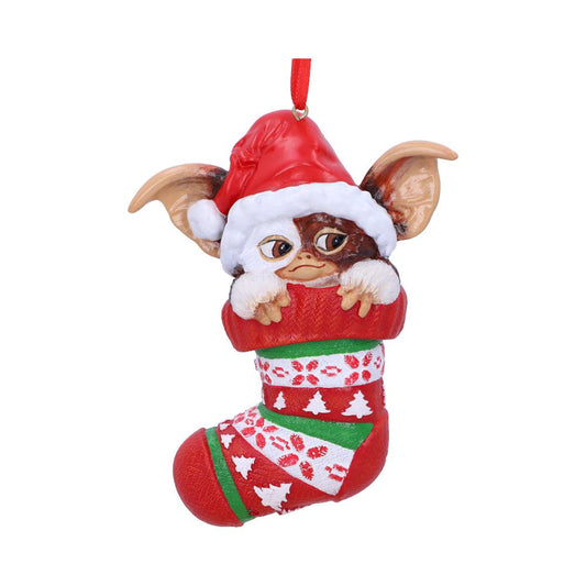 Nemesis Now - Gremlins - Ornamento colgante de 12cm - Gizmo in Stocking