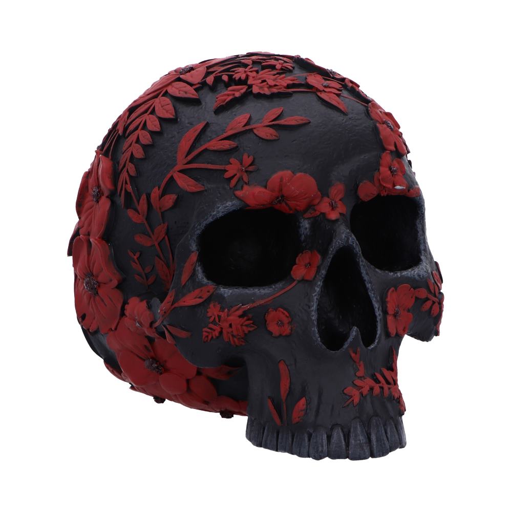 Nemesis Now - NN Core: Skulls - Adorno de 18.5cm - Age of Opium (calavera flores rojas)