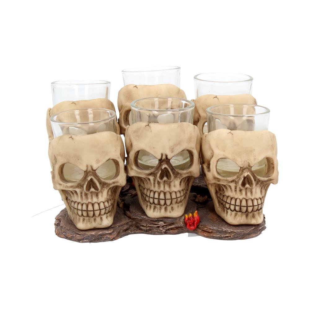 Nemesis Now - NN Core: Skulls - Vaso de shot de 10cm set de 6 - Six Shooter Skulls