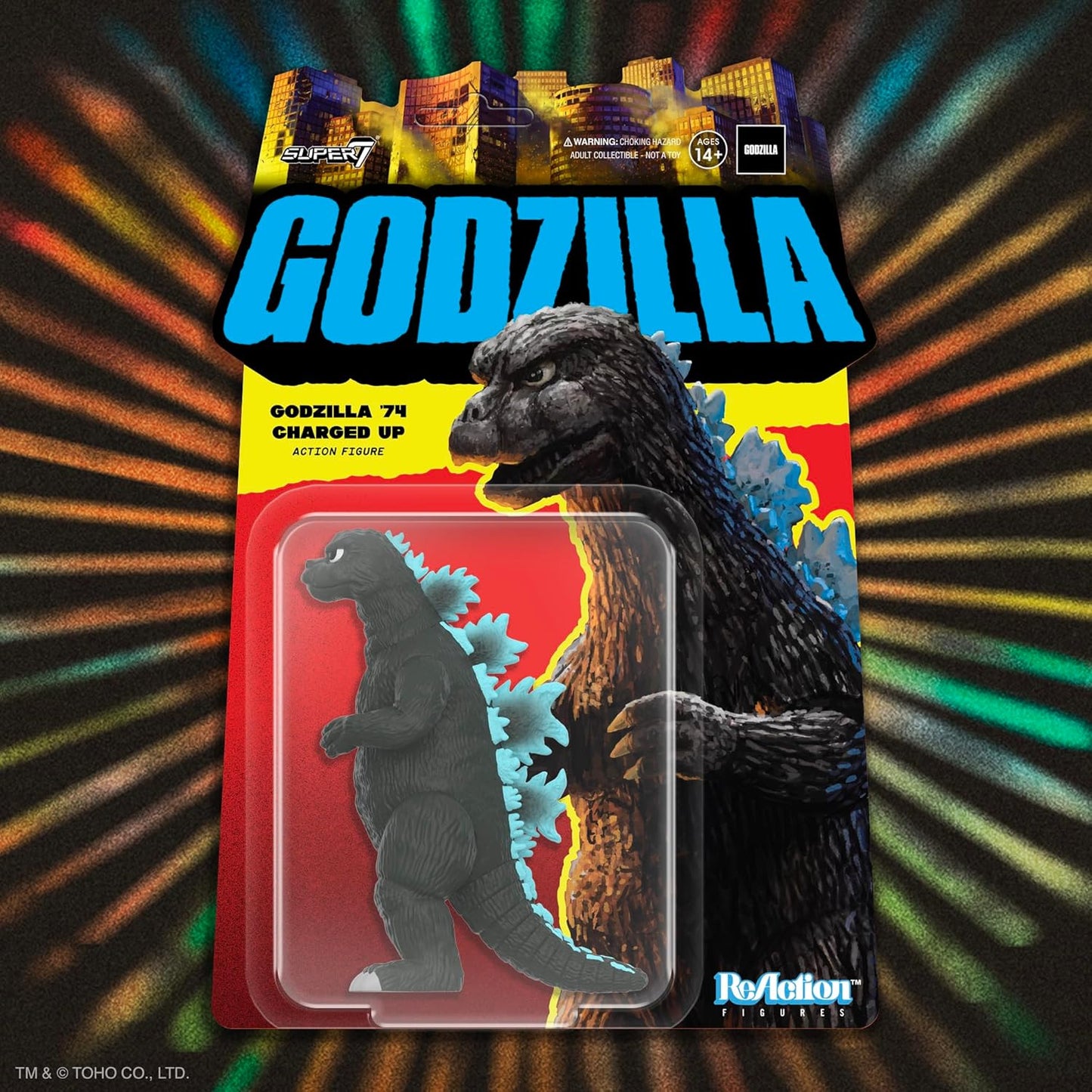 SUPER 7 - TOHO - Godzilla ReAction - Godzilla 1974 Charged Up (Figura de 4")