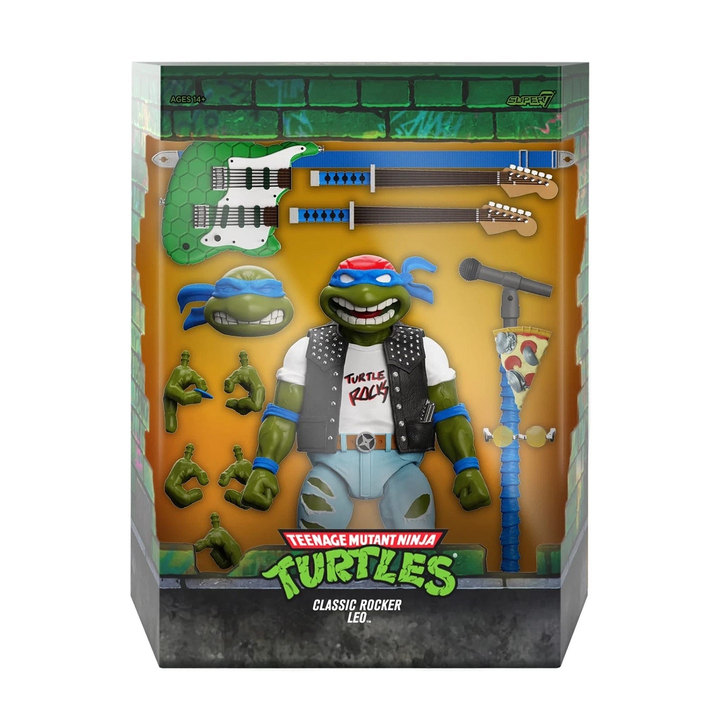 SUPER 7 - TMNT Ultimates! Wave 10 - Classic Rocker Leo (Figura de 7")