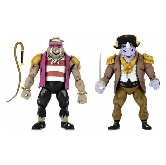 NECA - TMNT: Turtles in Time (1990 video game) - Pirate Rocksteady and Bebop 2 pack (Figura de 7")