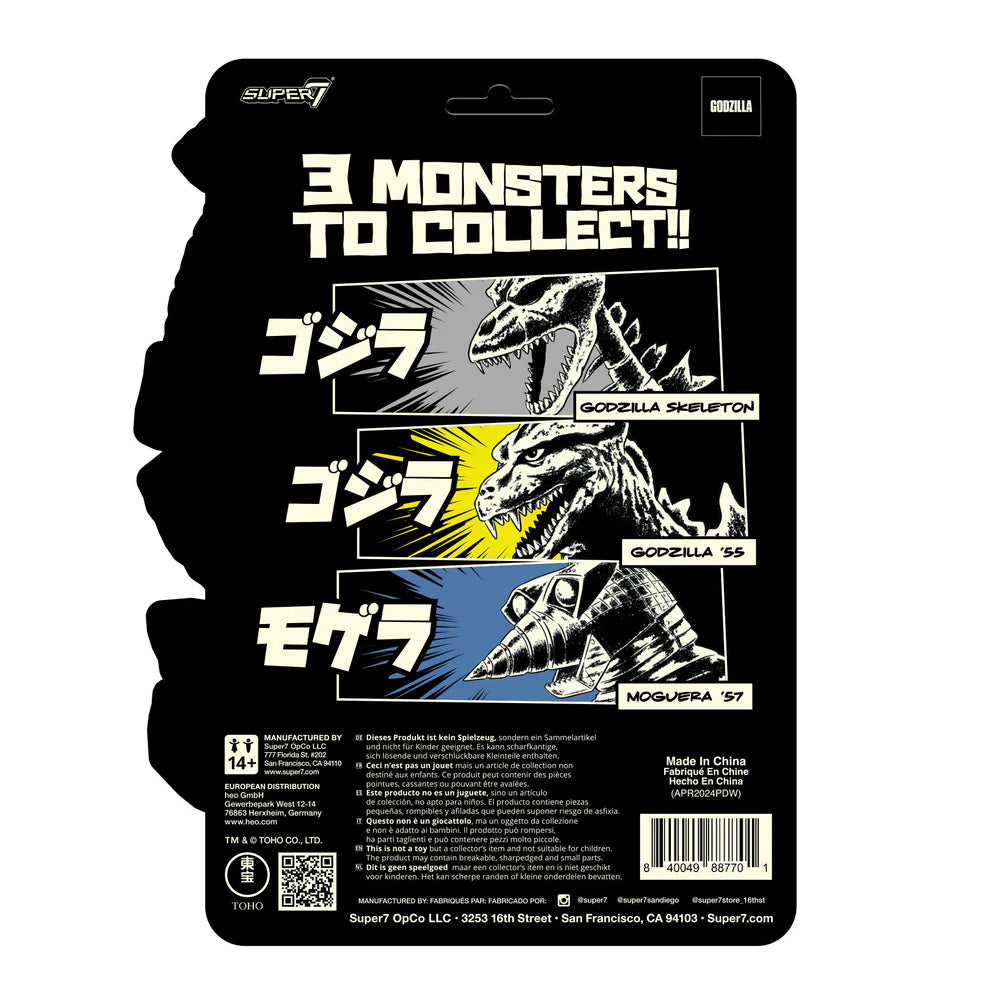 SUPER 7 - TOHO - Godzilla ReAction - Godzilla '55 (Glow) (Figura de 4")
