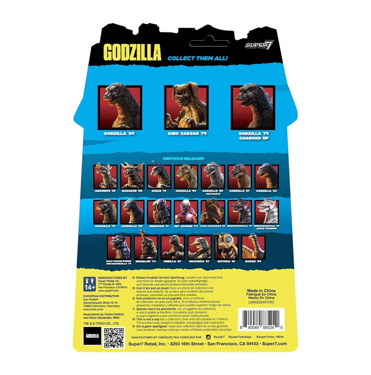 SUPER 7 - TOHO - Godzilla ReAction - Godzilla 1974 Charged Up (Figura de 4")