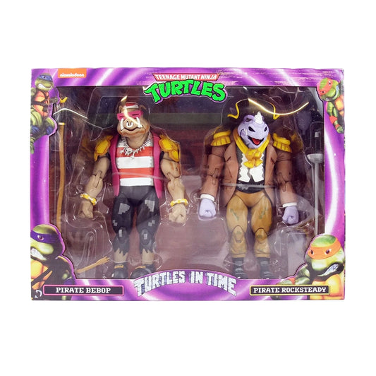 NECA - TMNT: Turtles in Time (1990 video game) - Pirate Rocksteady and Bebop 2 pack (Figura de 7")
