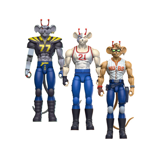 NACELLE - Biker Mice from Mars Sport Bros: Throttle + Vinnie + Modo (Figuras de 7" - Set de 3)
