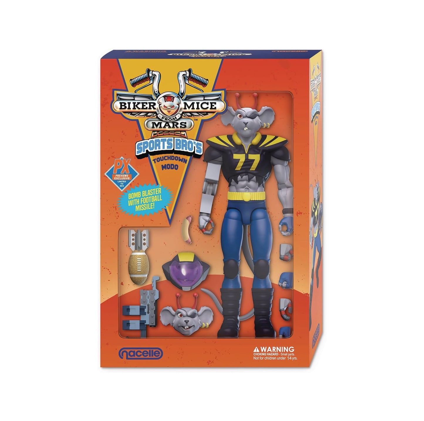 NACELLE - Biker Mice from Mars Sport Bros: Throttle + Vinnie + Modo (Figuras de 7" - Set de 3)