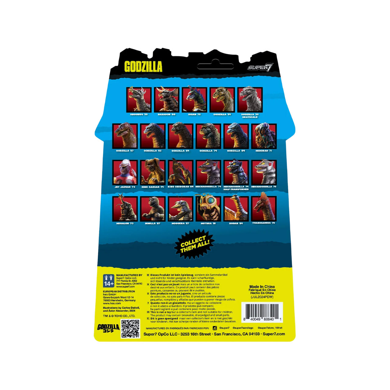 SUPER 7 - TOHO - Godzilla ReAction - Titanosaurus (Figura de 3.75")