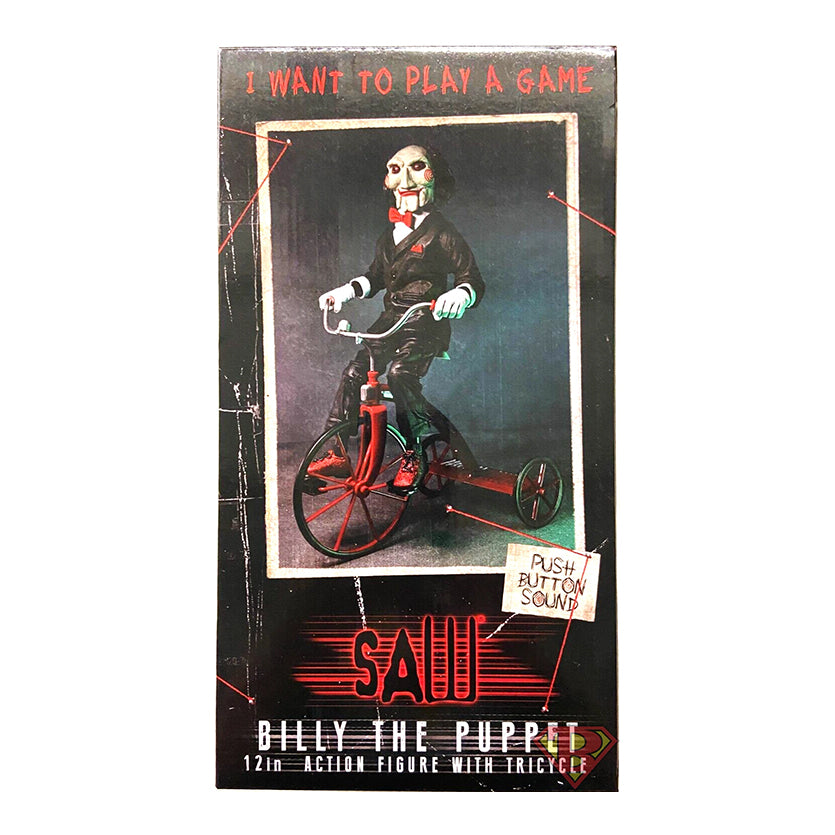 NECA - Saw Billy with riding tricycle (Figura de 12" con sonido)
