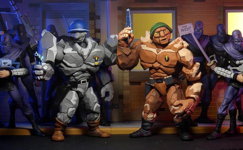 NECA - TMNT (Cartoon) - Tragg y Grannitor 2 pack (Figura de 7")