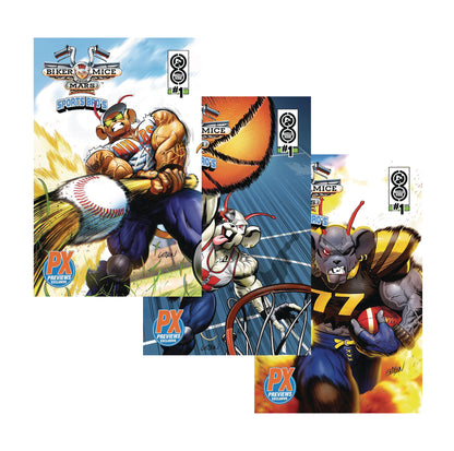 NACELLE - Biker Mice from Mars Sport Bros: Throttle + Vinnie + Modo (Figuras de 7" - Set de 3)