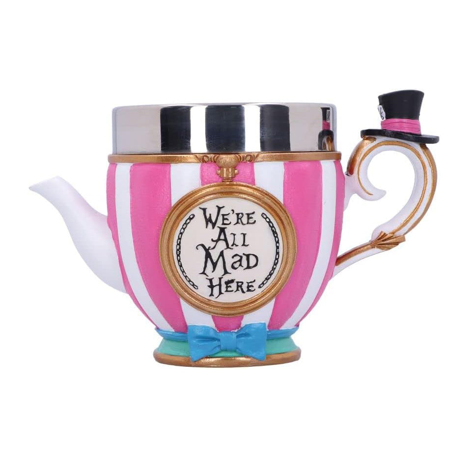 NEMESIS NOW - Pinkys Up: Alice, Rabbit, Hatter & Queen of Hearts (Set de 4 tazas decorativas)