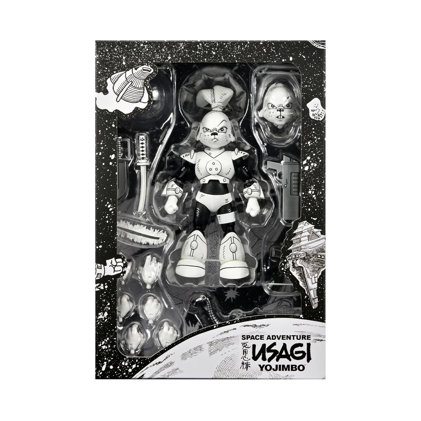 NECA - TMNT Usagi Yojimbo – Space Usagi Yojimbo Black & White Figure (Figura de 7")