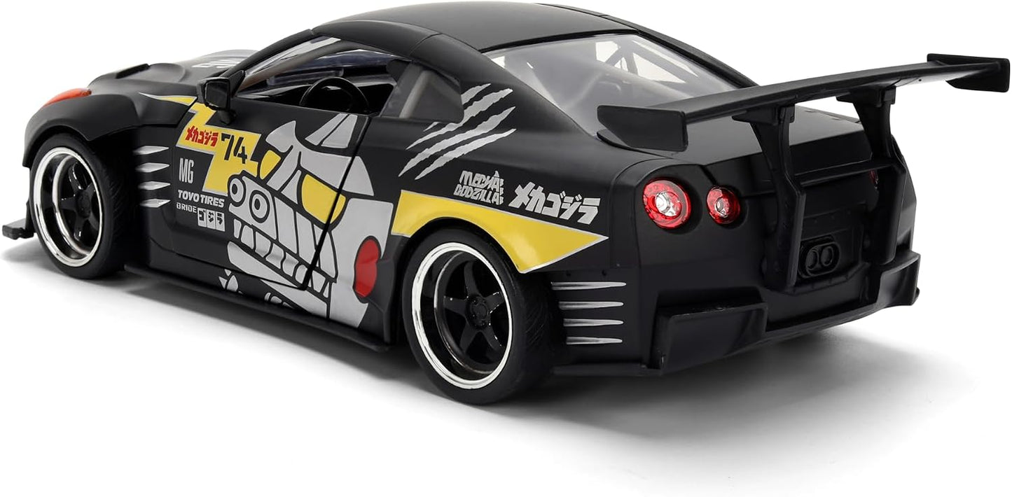 Godzilla - Vehiculo a escala de 1:24 Die-cast Hollywood Rides - Nissan 2009 GT-R Ben Sopra