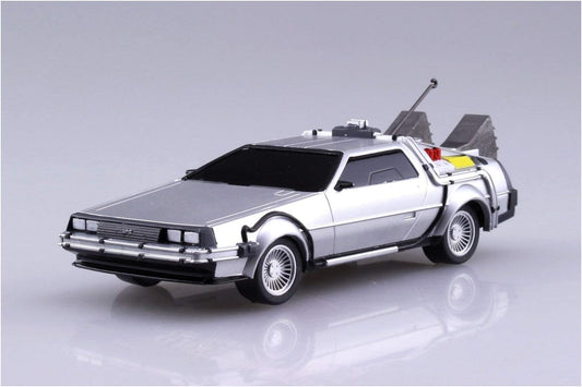 AOSHIMA - Back to The Future I - Pullback Time Machine Delorian (Vehículo escala 1:43) (Model Kit)