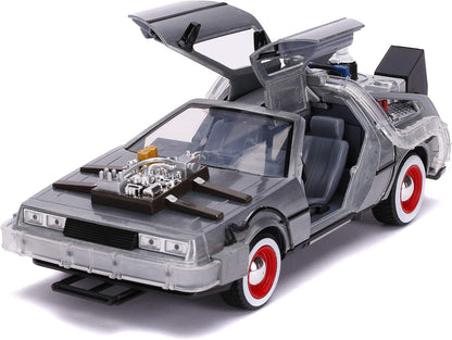 Back To The Future Parte 3 - Vehiculo a escala de 1:24 Die-cast Hollywood Rides - Time Machine (DeLorean)