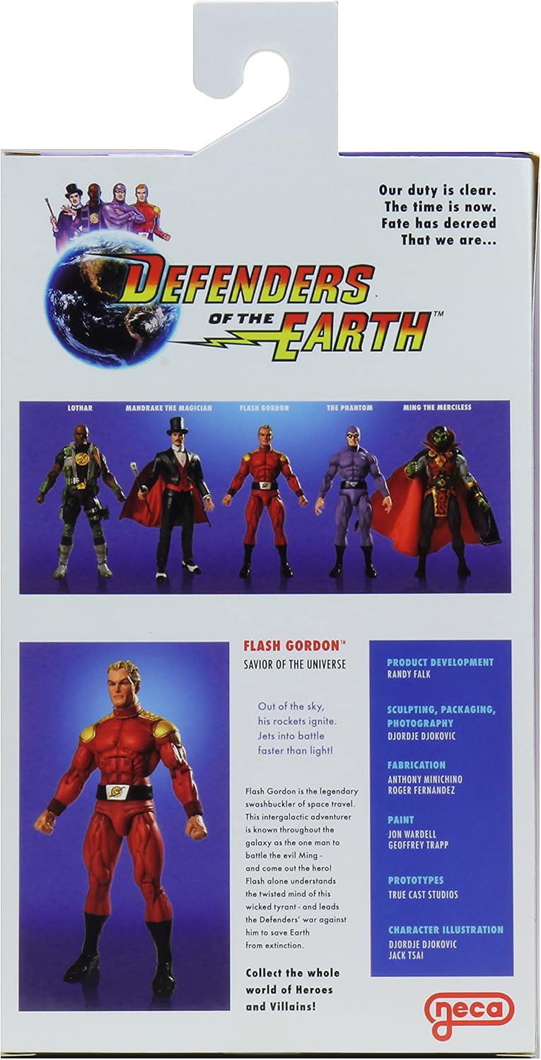 King Features: Defenders of the Earth - Figura a escala de 7 pulgadas Serie 1 wavex3 fig ind - Flash Gordon - NECA