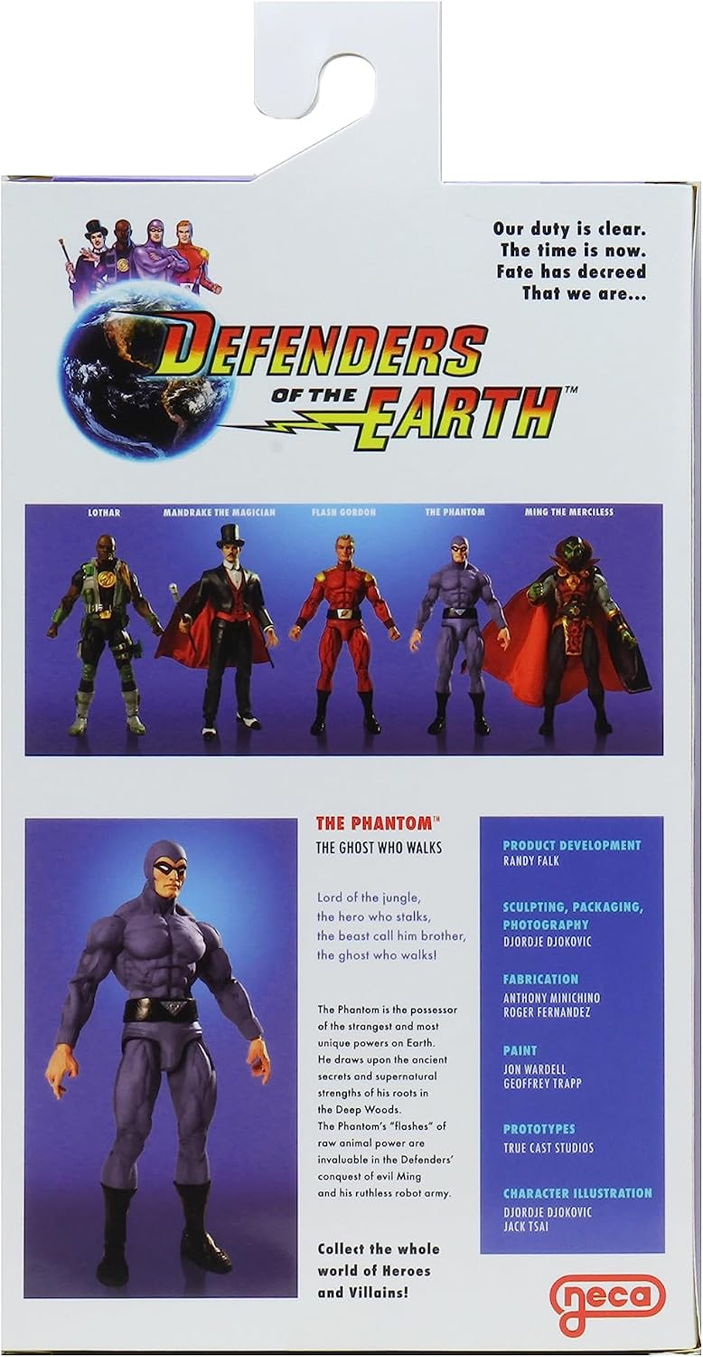 King Features: Defenders of the Earth - Figura a escala de 7 pulgadas Serie 1 wavex3 fig ind - Phantom - NECA