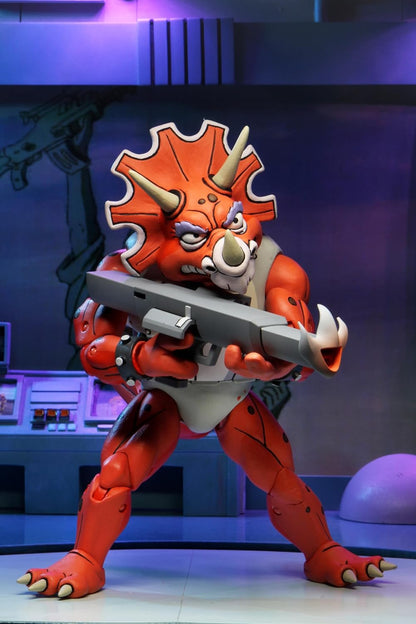 NECA - TMNT (Cartoon) - Triceraton Infantryman y Roadkill Rodney 2 pack (Figura de 7")