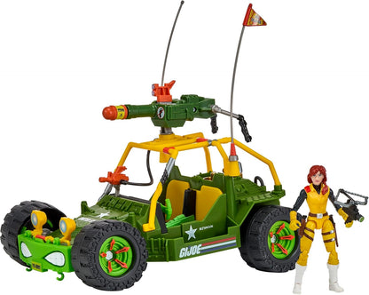 TMNT X GI JOE - Vehiculo a escala de 5 pulgadas con figura - AWE Shell-Striker with Scarlet x April Oneill figure