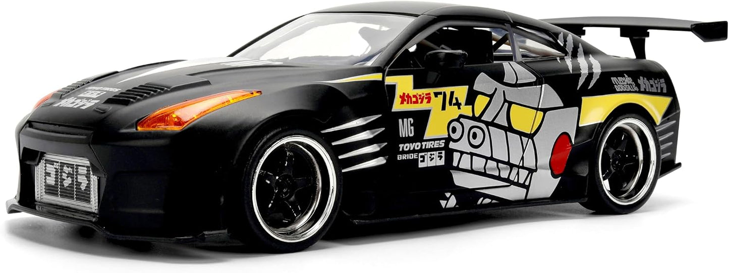 Godzilla - Vehiculo a escala de 1:24 Die-cast Hollywood Rides - Nissan 2009 GT-R Ben Sopra