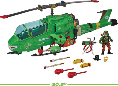 TMNT X GI JOE - Vehiculo Helicoptero a escala de 5 pulgadas - Turtle-Fly Copter