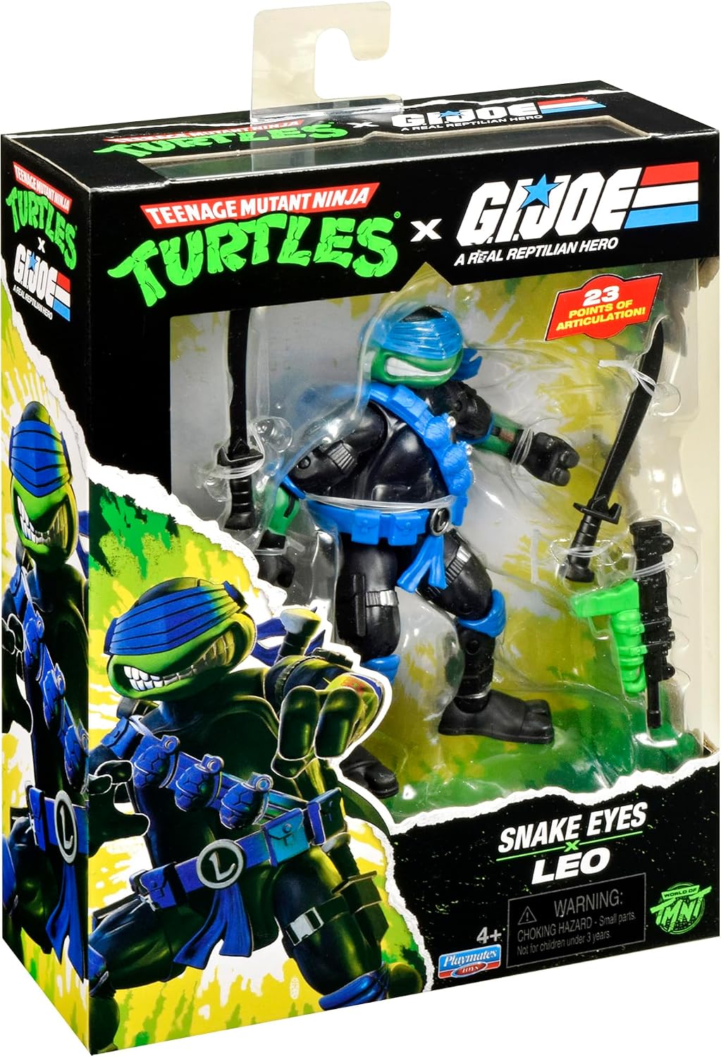 TMNT X GI JOE - Figura de 5 pulgadas - Leo x Snake Eyes