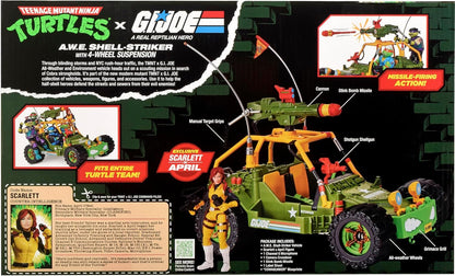 TMNT X GI JOE - Vehiculo a escala de 5 pulgadas con figura - AWE Shell-Striker with Scarlet x April Oneill figure