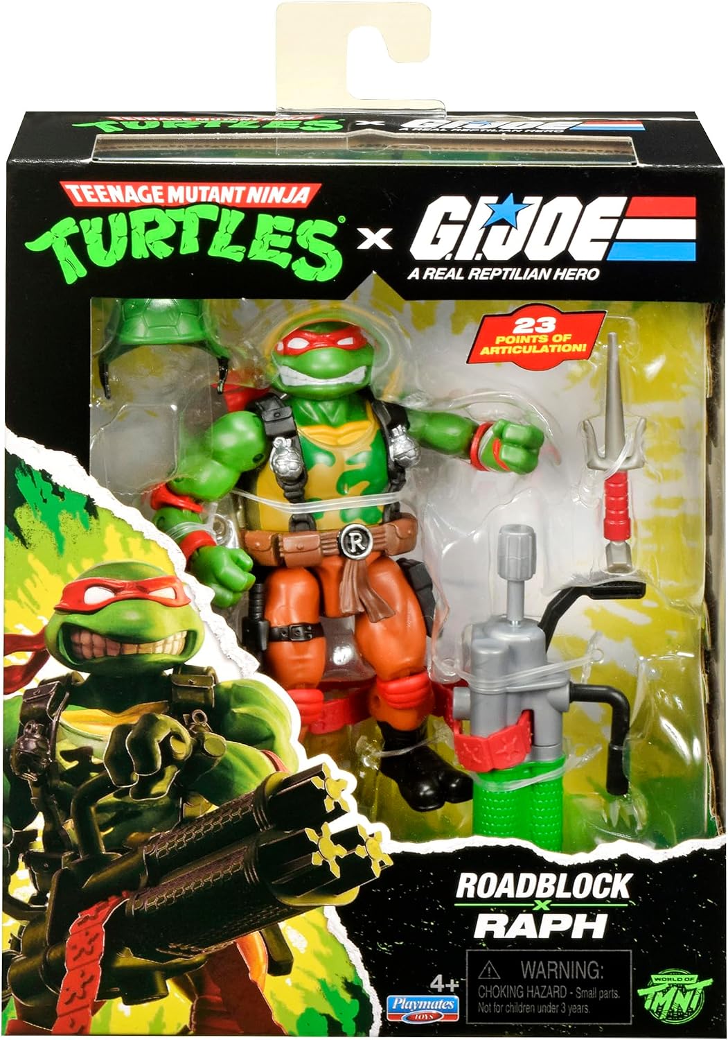 TMNT X GI JOE - Figura de 5 pulgadas - Raphael x Roadblock
