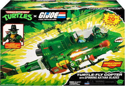 TMNT X GI JOE - Vehiculo Helicoptero a escala de 5 pulgadas - Turtle-Fly Copter