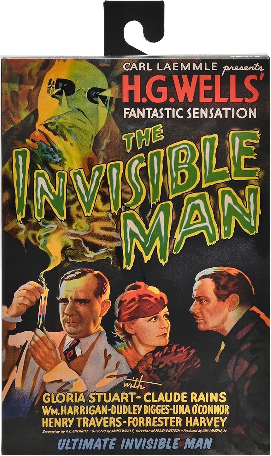 NECA - Universal Monsters - Figura a escala de 7 pulgadas Ultimate - Invisible Man Figure “Kemp House” (Color)