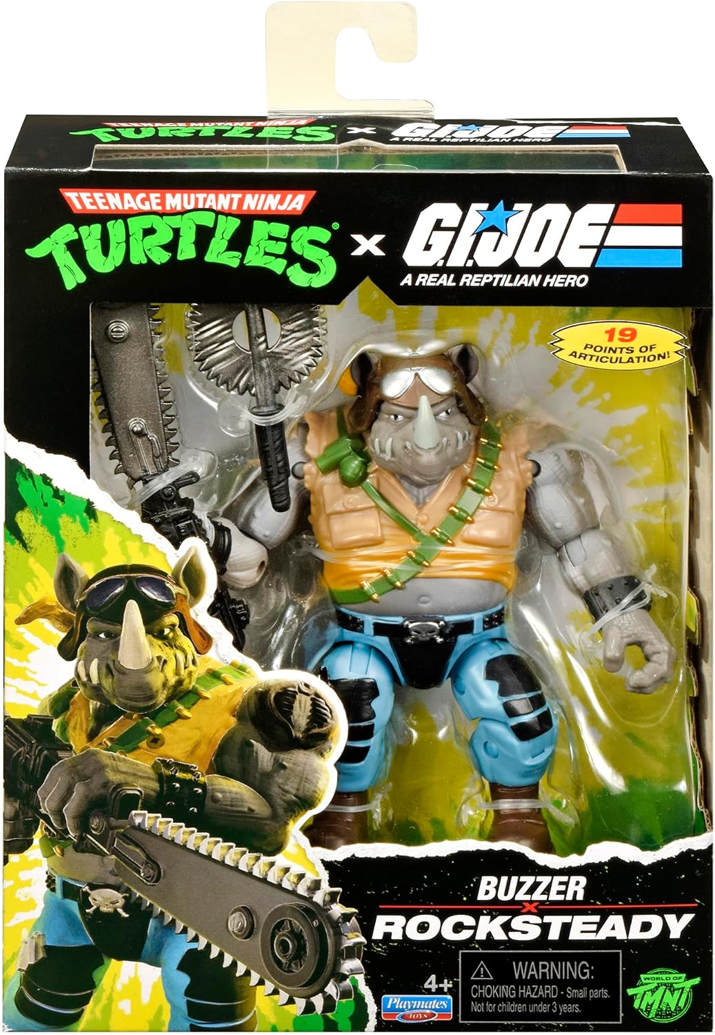 TMNT X GI JOE - Figura de 5 pulgadas - Rocksteady x Buzzer