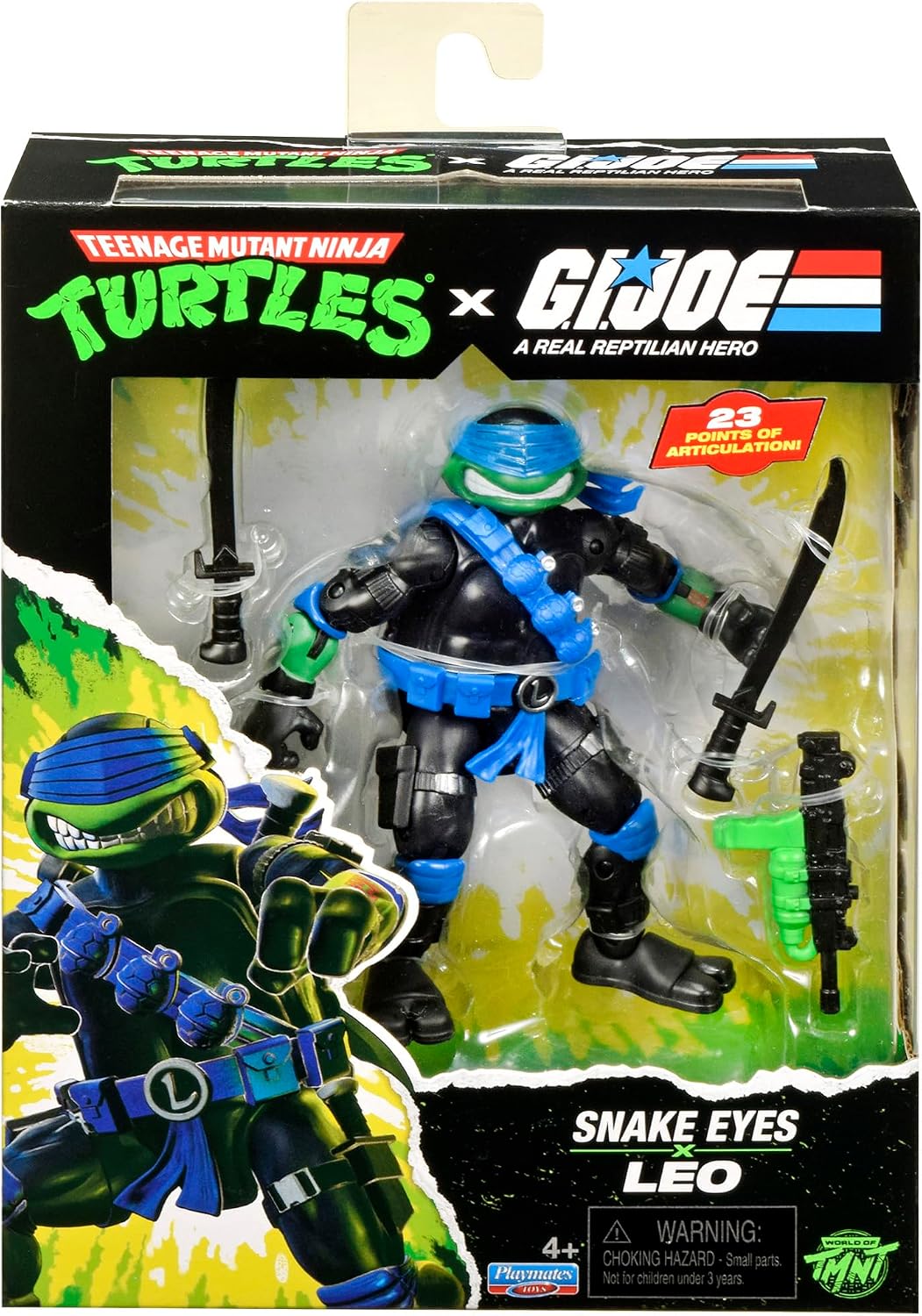 TMNT X GI JOE - Figura de 5 pulgadas - Leo x Snake Eyes
