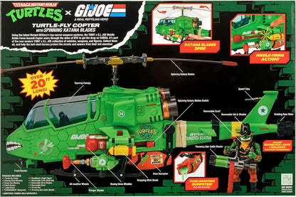 TMNT X GI JOE - Vehiculo Helicoptero a escala de 5 pulgadas - Turtle-Fly Copter