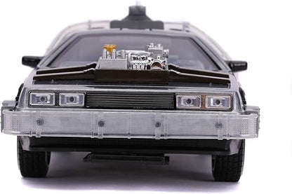 Back To The Future Parte 3 - Vehiculo a escala de 1:24 Die-cast Hollywood Rides - Time Machine (DeLorean)
