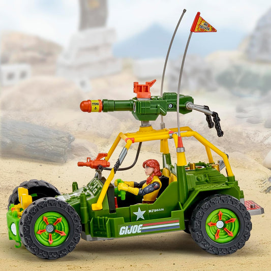 TMNT X GI JOE - Vehiculo a escala de 5 pulgadas con figura - AWE Shell-Striker with Scarlet x April Oneill figure