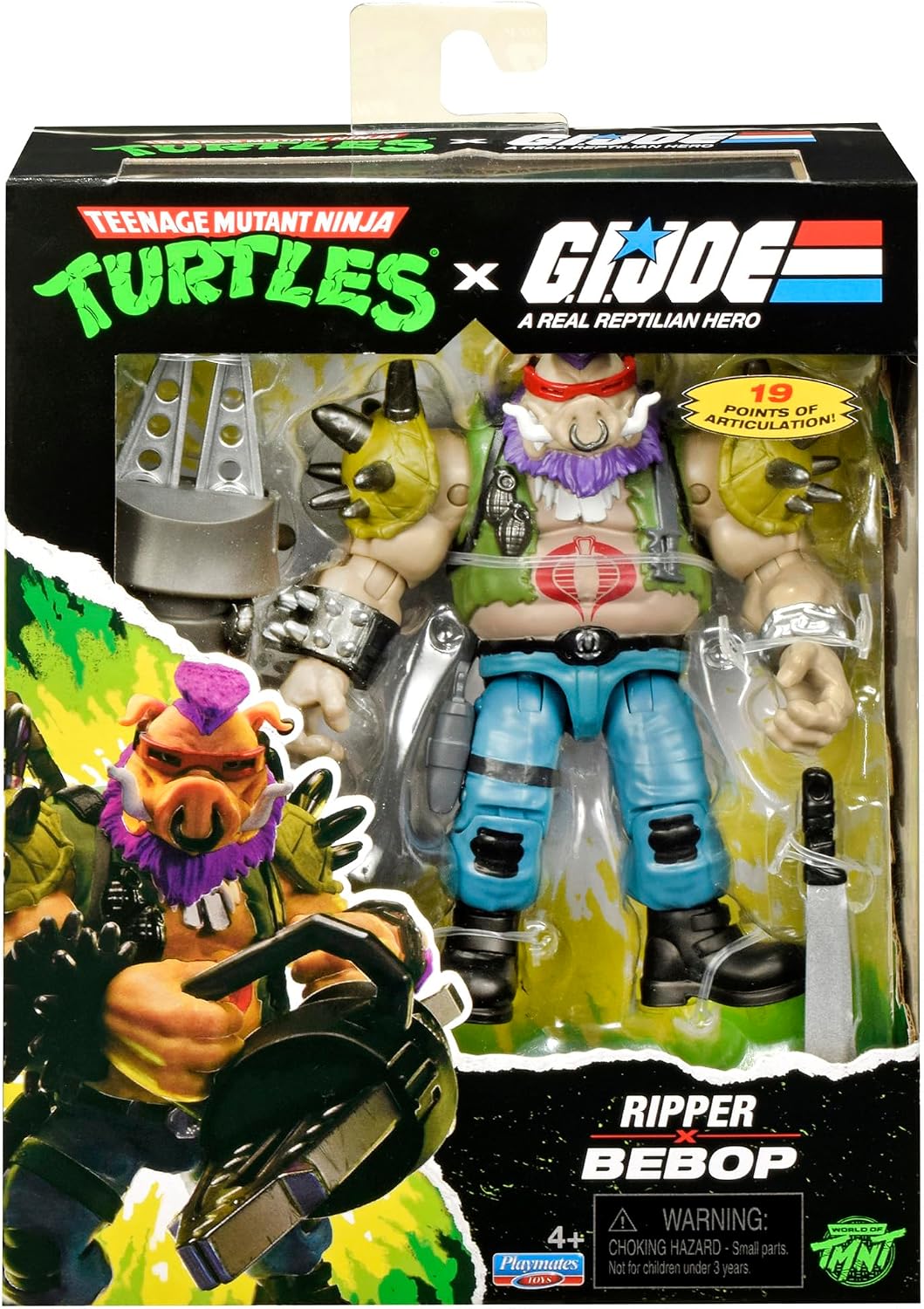 TMNT X GI JOE - Figura de 5 pulgadas - Bebop x Ripper
