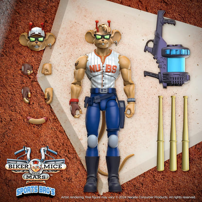 NACELLE - Biker Mice from Mars Sport Bros: Throttle + Vinnie + Modo (Figuras de 7" - Set de 3)