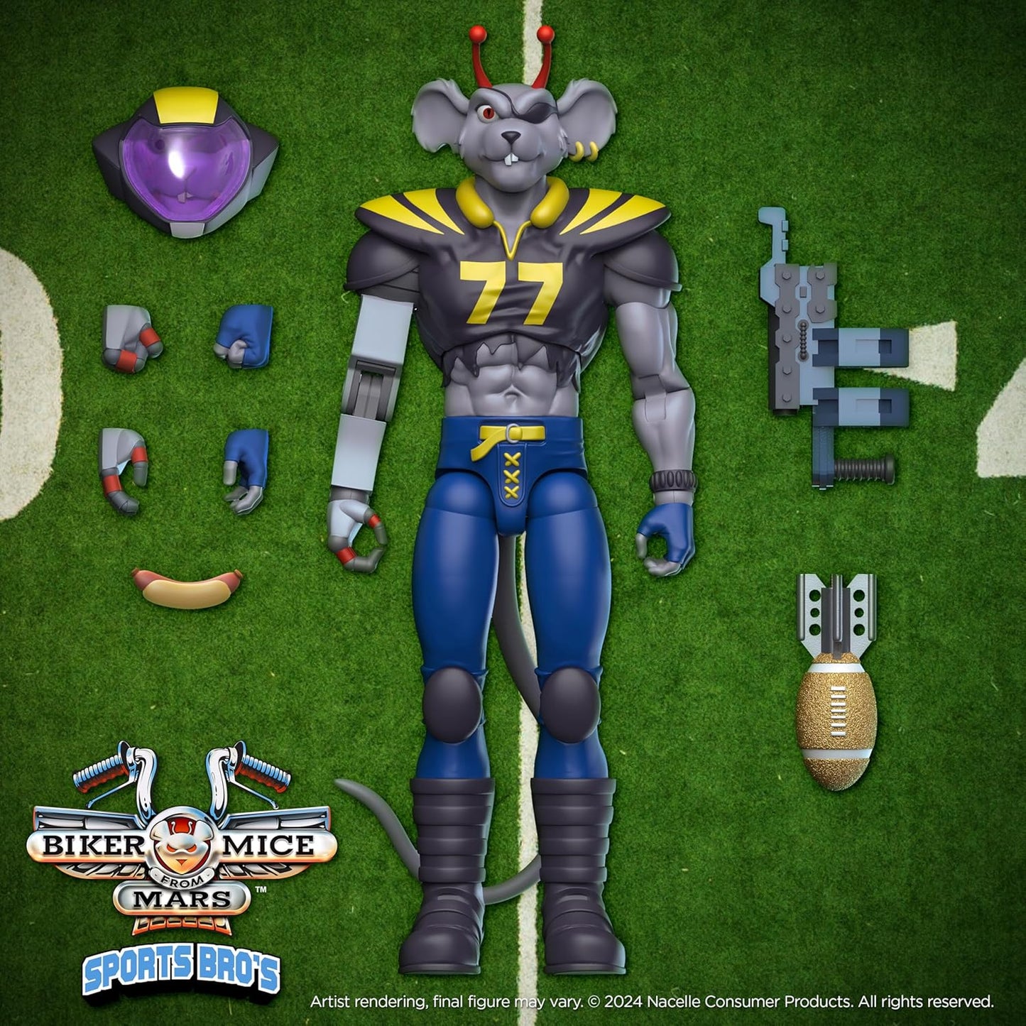 NACELLE - Biker Mice from Mars Sport Bros: Throttle + Vinnie + Modo (Figuras de 7" - Set de 3)
