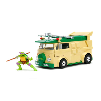 JADA TOYS - TMNT: Donatello & Party Wagon - Die-cast Hollywood Rides (Vehículo a escala 1:24)