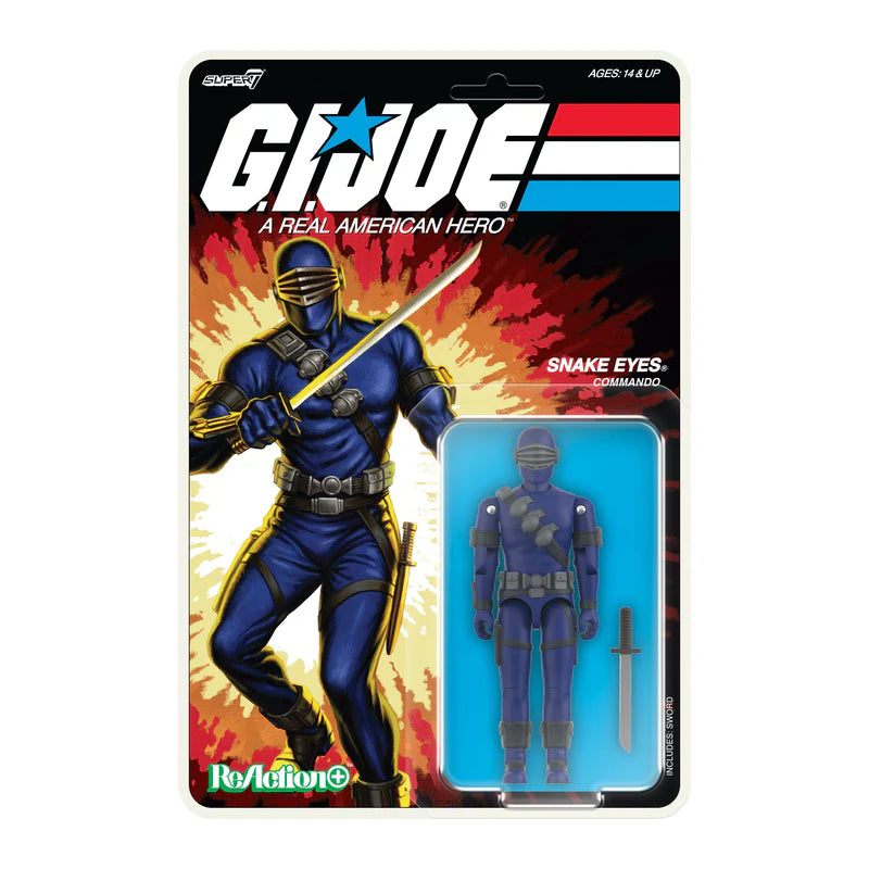 SUPER 7 Reaction+ O Ring - G.I. Joe Cartoon: Snake Eyes (Figura de 4")