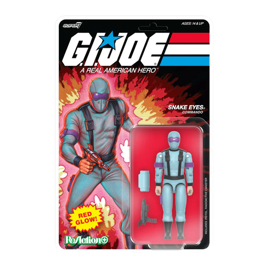 SUPER 7 Reaction+ O Ring - G.I. Joe Cartoon: Snake Eyes (Red Glow, Crystal Poison) (Figura de 4")