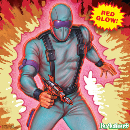 SUPER 7 Reaction+ O Ring - G.I. Joe Cartoon: Snake Eyes (Red Glow, Crystal Poison) (Figura de 4")