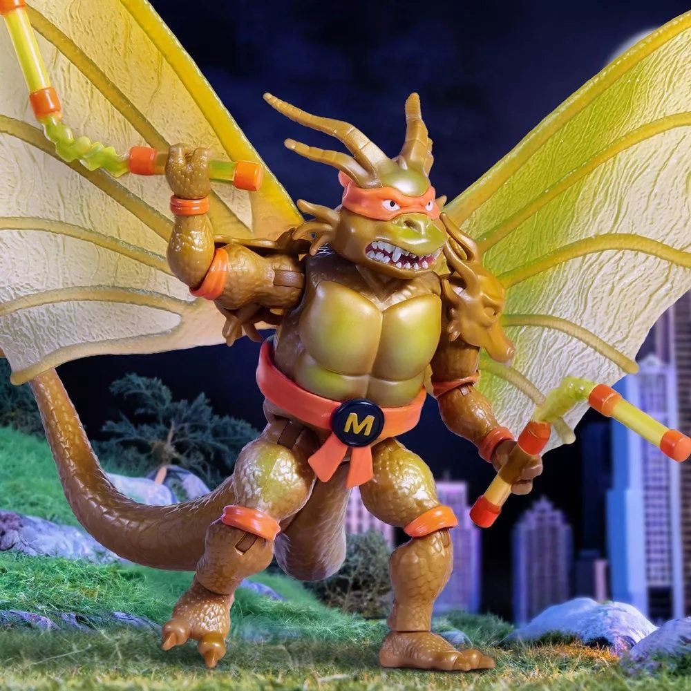 TMNT X Godzilla - Figura de 5 pulgadas - Mikey x King Ghidorah