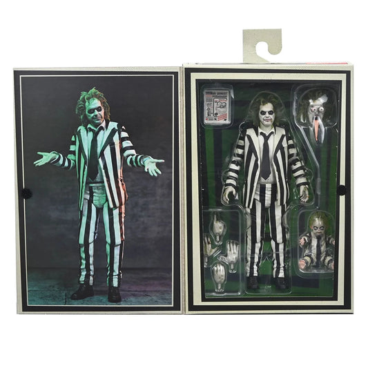 NECA - Beetlejuice Beetlejuice - Figura a escala de 7 pulgadas Ultimate - "Striped Suit" Beetlejuice